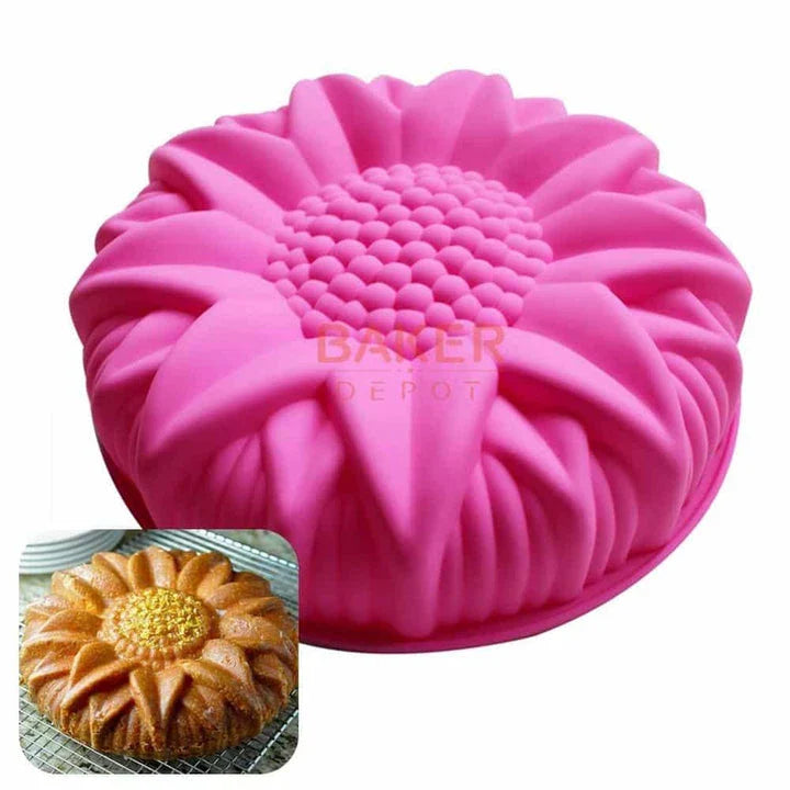 Flower-shaped silicone cake molds in vibrant colors, perfect for baking unique and eye-catching treats in New Zealand