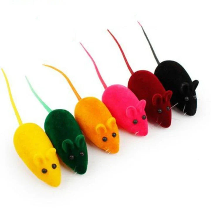 Vibrant, colourful silicone mouse-shaped cat toy with a playful design to engage and entertain feline friends