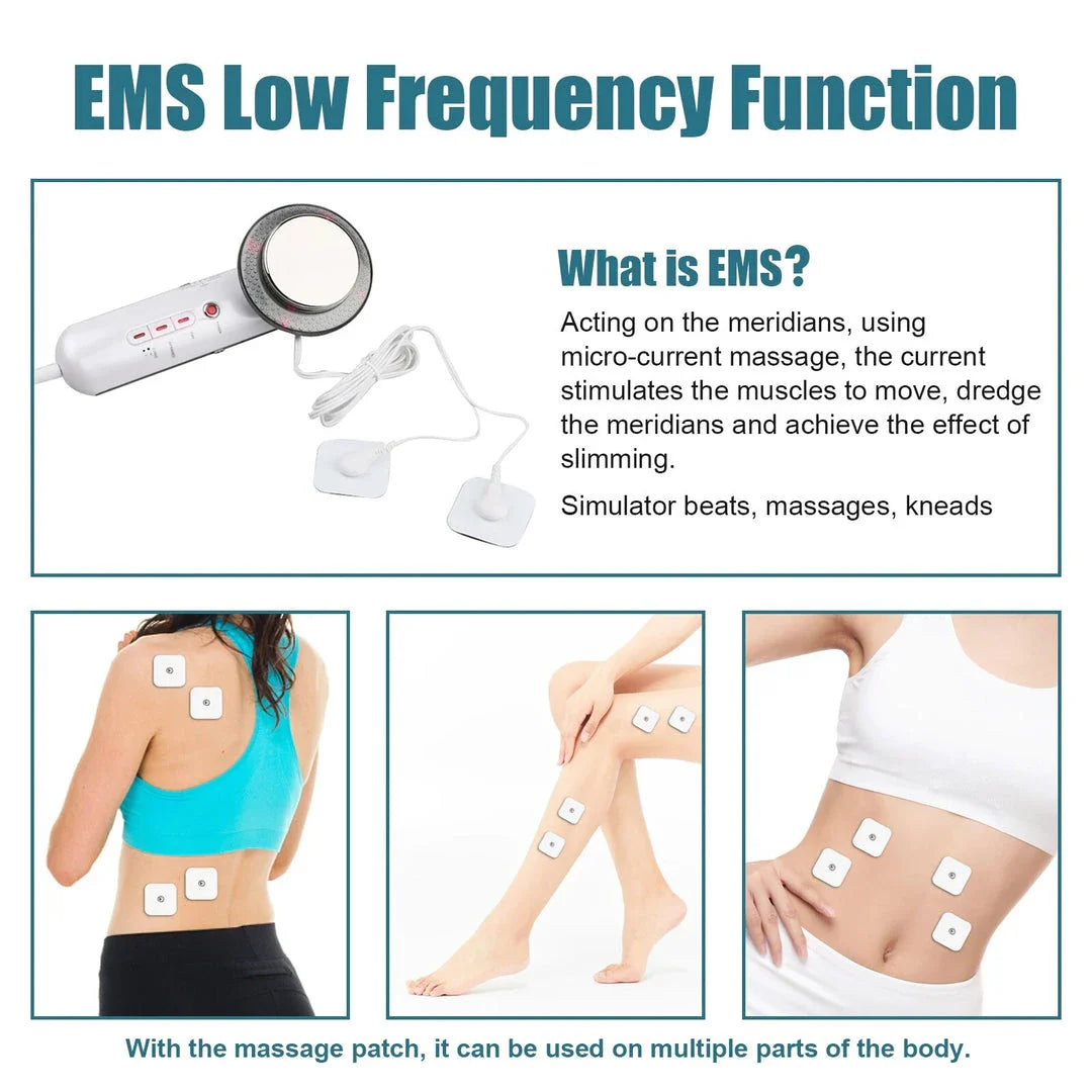 3-in-1 Ultrasonic Body Sculptor and Facial Lifter with Ultrasonic, EMS, and Infrared functions for body shaping and skin rejuvenation