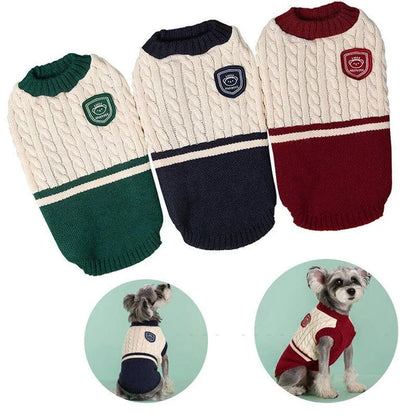 Cozy and stylish college-inspired pet sweater for small to medium-sized dogs in New Zealand