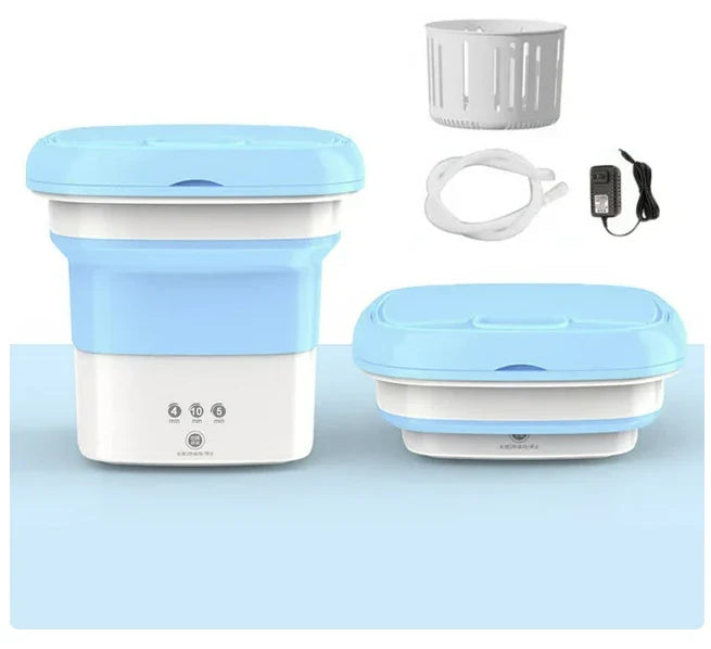 Compact and portable mini automatic washing machine with a sleek, space-saving design, perfect for small living spaces in New Zealand.