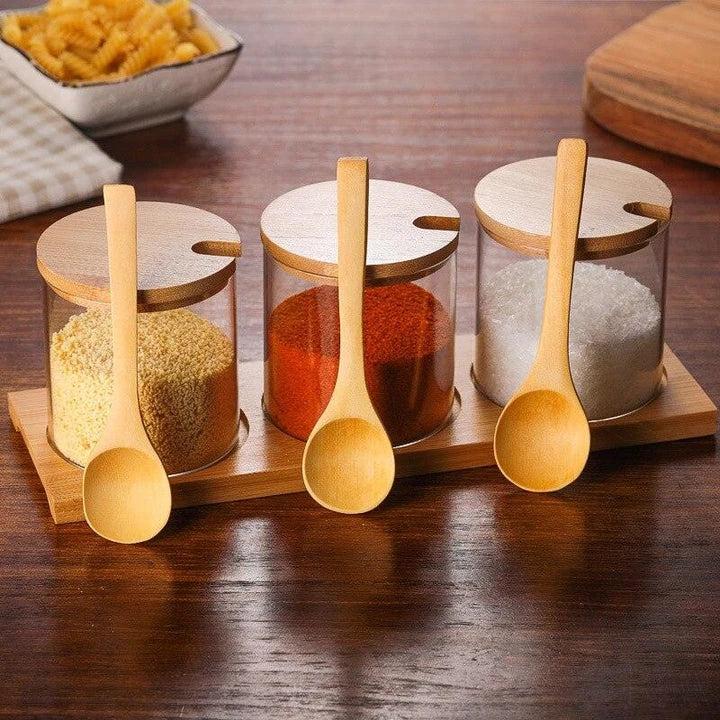 Transparent glass jar with wooden spoon, a versatile and eco-friendly kitchen storage solution for Kiwi homes