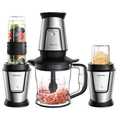 Versatile 3-in-1 Food Processor with Blender, Chopper, and Grinder Attachments