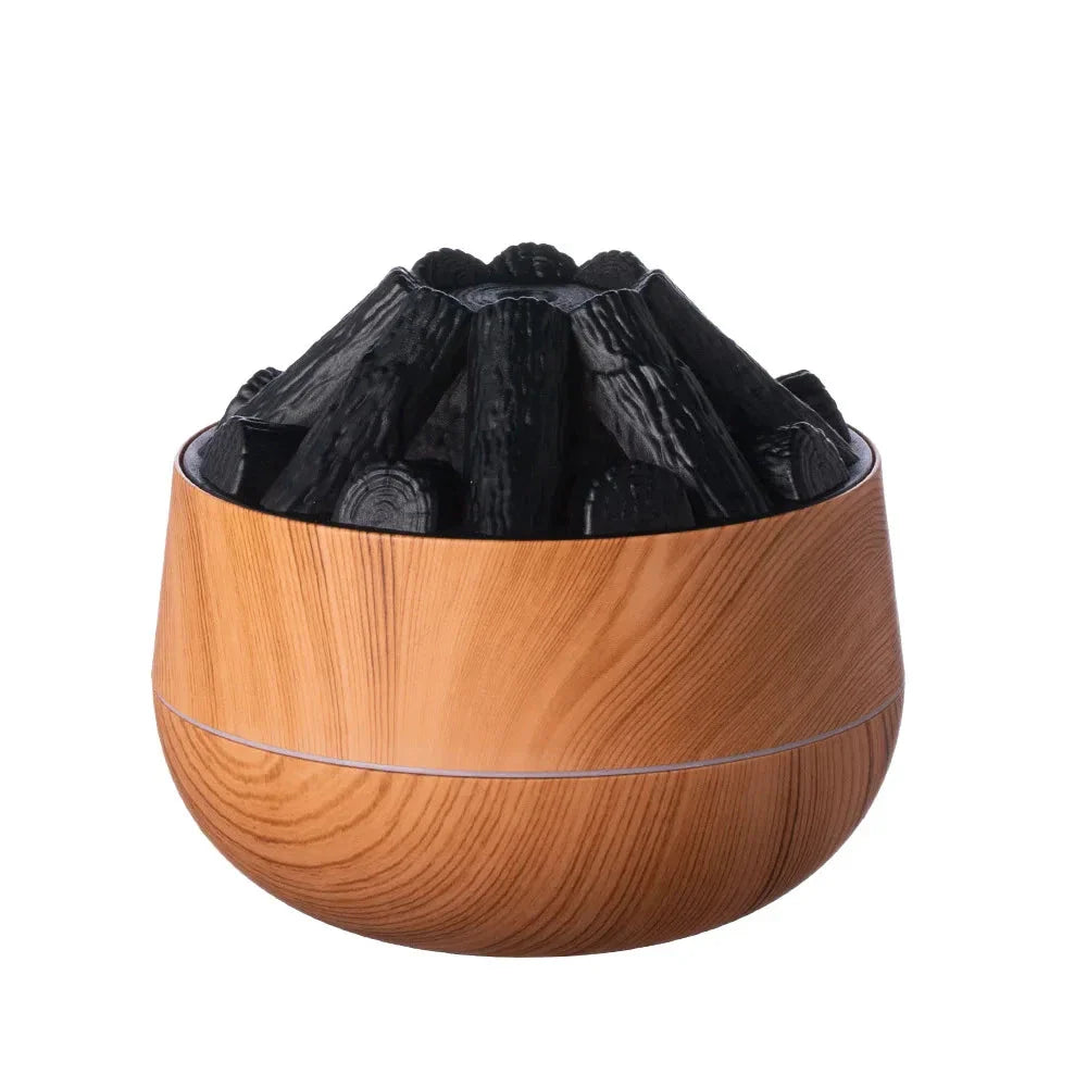 Flame Mountain USB Air Humidifier Diffuser with volcano-inspired design and 300ML capacity for continuous mist