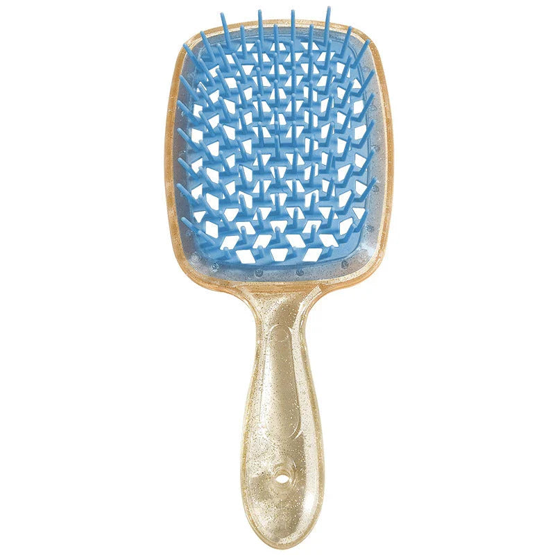 Fluffy Air Cushion Scalp Massage Hair Brush with purple colour, designed for gentle and comfortable hair care