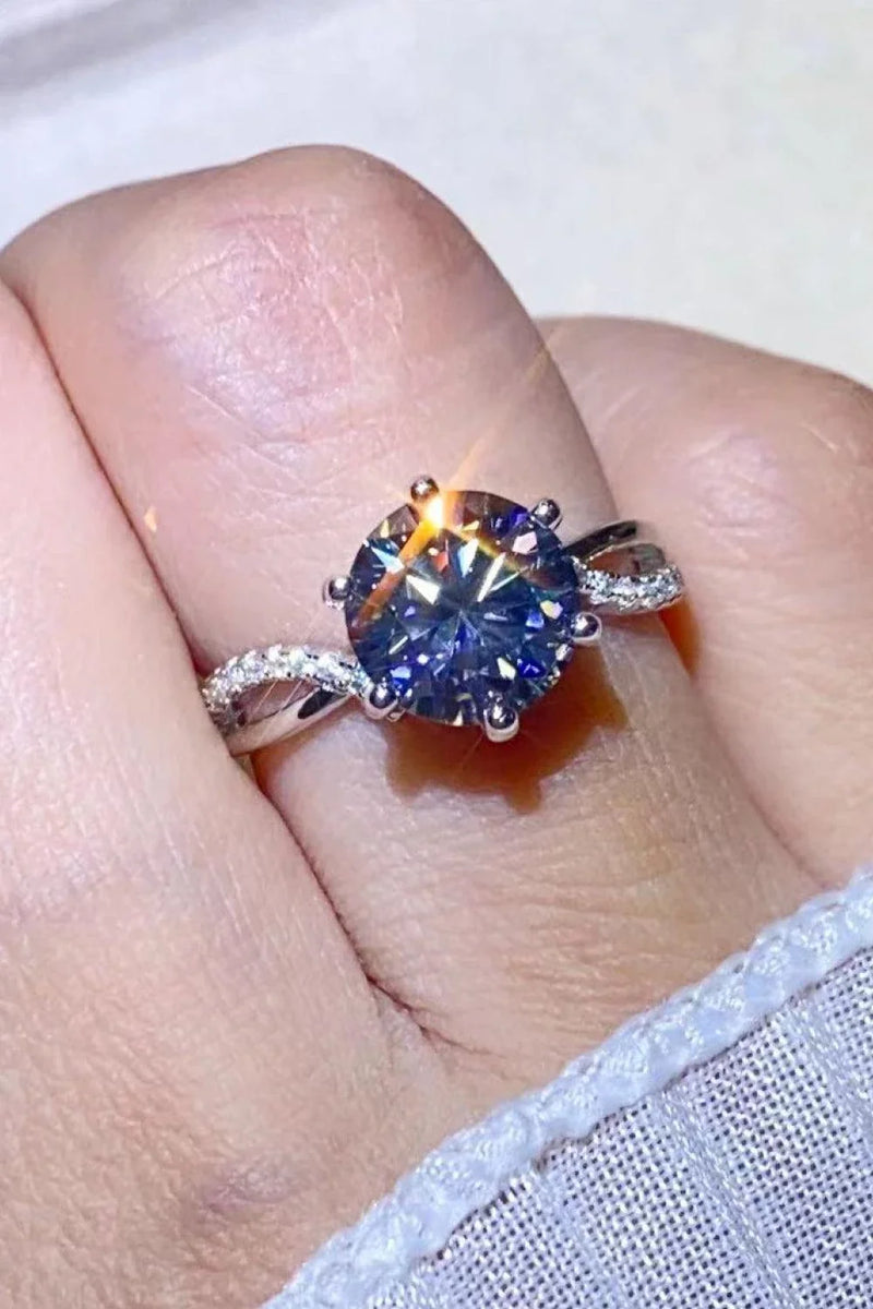 Shopfluxpro NZ Eye-Catching 2-Carat Moissanite Ring in Smokey Gray