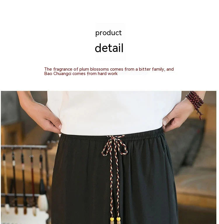 Stylish New Zealand men's casual pants made of innovative ice silk fabric with a tailored harem-inspired design