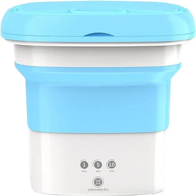 Compact and portable mini automatic washing machine with a sleek, space-saving design, perfect for small living spaces in New Zealand.