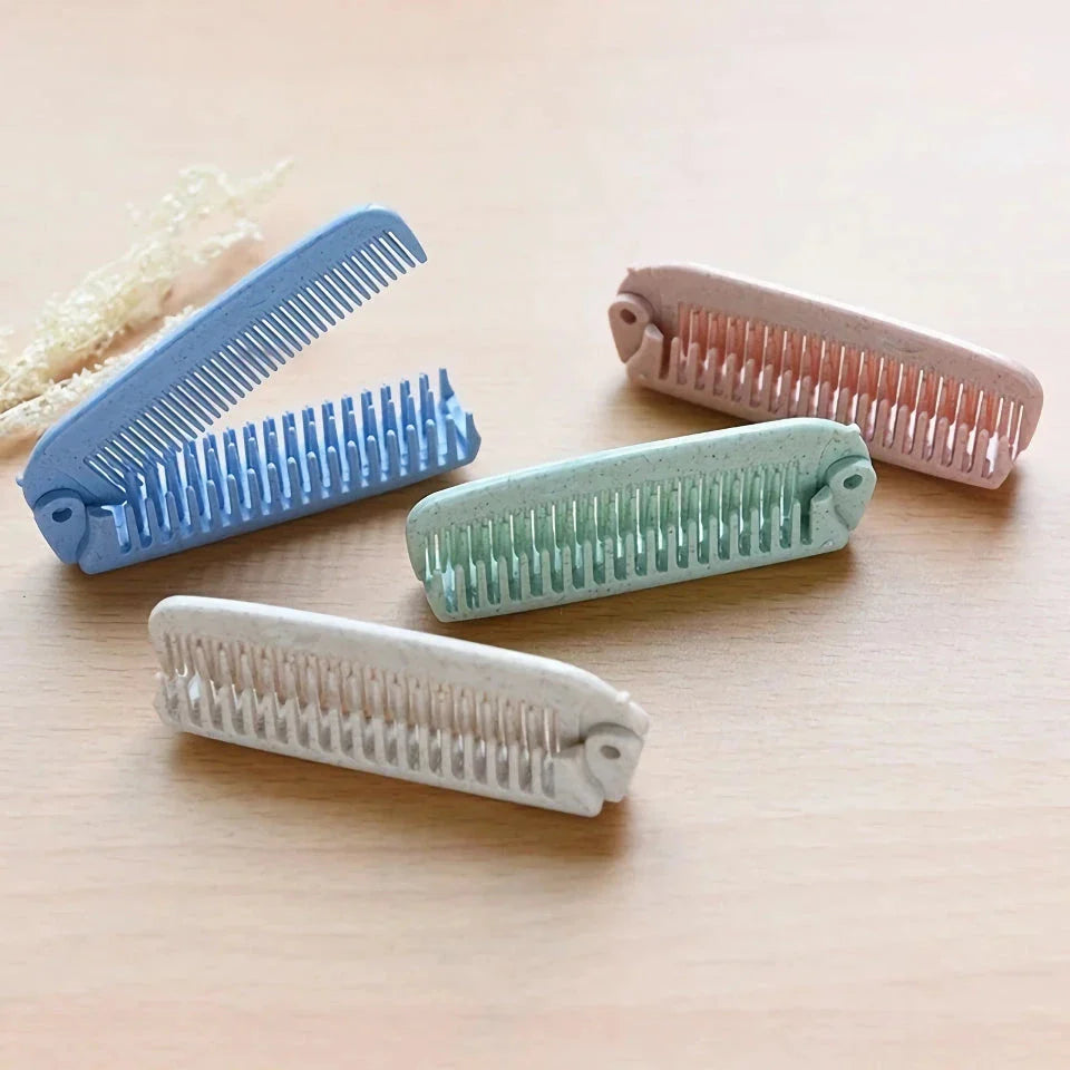 Foldable Anti-Static Hair Brush and Comb in multiple colours - a sustainable and portable hair styling tool