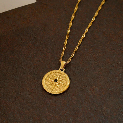 A minimalist, layered titanium steel necklace with an adjustable chain length and a 2 cm pendant, perfect for elevating your everyday style.