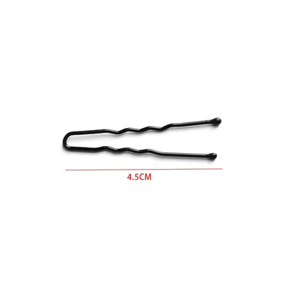 50-pack of black plated U-shaped hairpins for Kiwi hairstyles