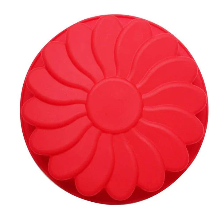 Flower-shaped silicone cake molds in vibrant colors, perfect for baking unique and eye-catching treats in New Zealand