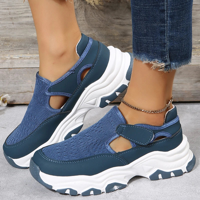 Stylish mesh sports shoes for women in various vibrant colours, featuring a breathable mesh upper and suede detailing for comfortable outdoor wear