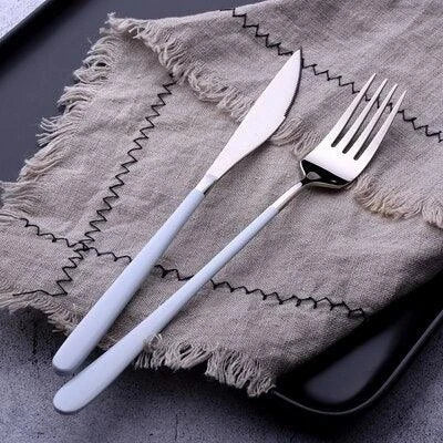 Premium Kiwi-designed portable cutlery set made of durable stainless steel in elegant gold, silver, pink, or white finishes