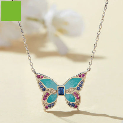 Elegant silver butterfly necklace with adjustable chain length, inspired by the natural beauty of New Zealand