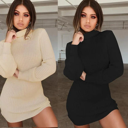 A stylish and comfortable long-sleeve ribbed casual dress in a variety of colours, perfect for the modern Kiwi lifestyle.