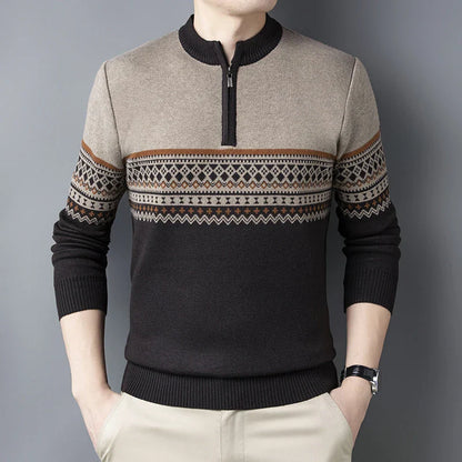 A stylish half-turtleneck sweater in a gray colour, designed for the autumn and winter seasons.