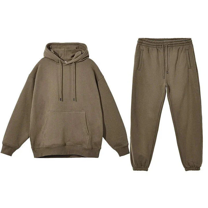 Cozy Kiwi Fleece Hoodie and Track Pants Set in Light Pink, made with soft cotton-polyester blend fabric for warmth and comfort