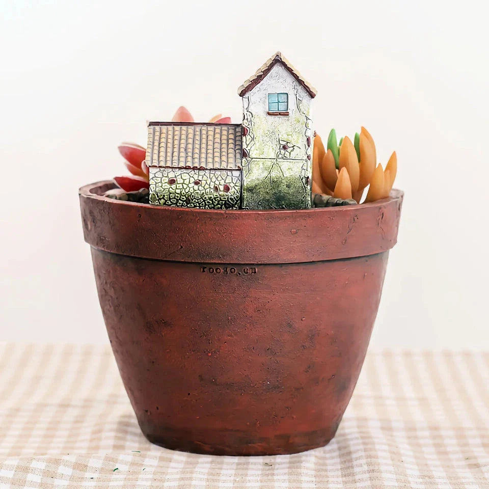 Charming Kiwi Farmhouse Resin Succulent Planter for Fairy Garden Home Decor