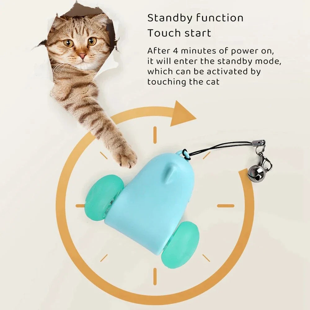 Interactive colorful light cat teaser stick toy with irregular motion, vibrant gradient lighting, and smart sensor technology