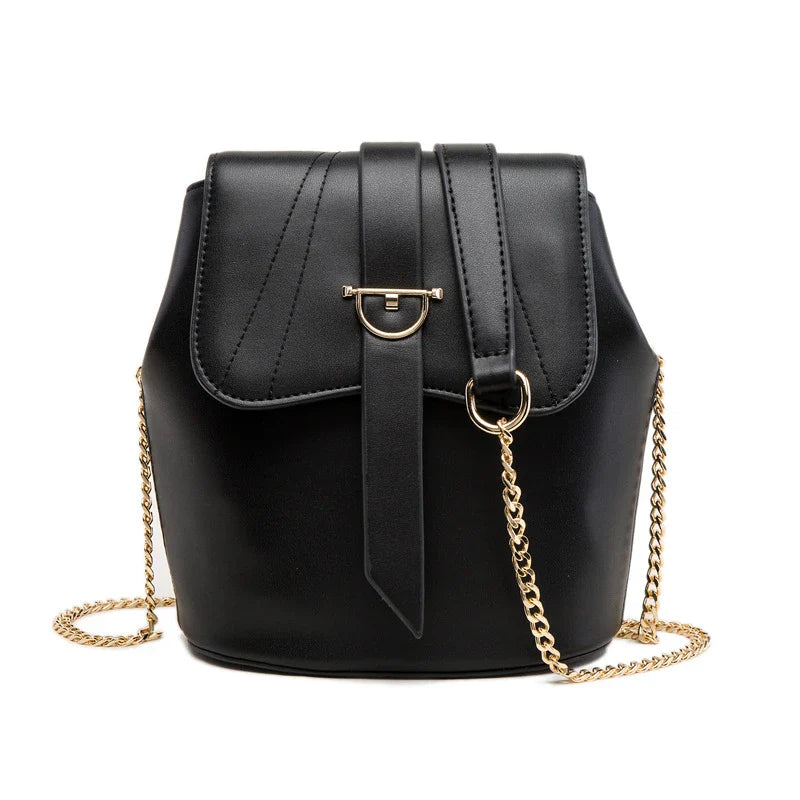 Large Capacity Chain Bag in Orange with Adjustable Strap and Stylish Chain Detailing