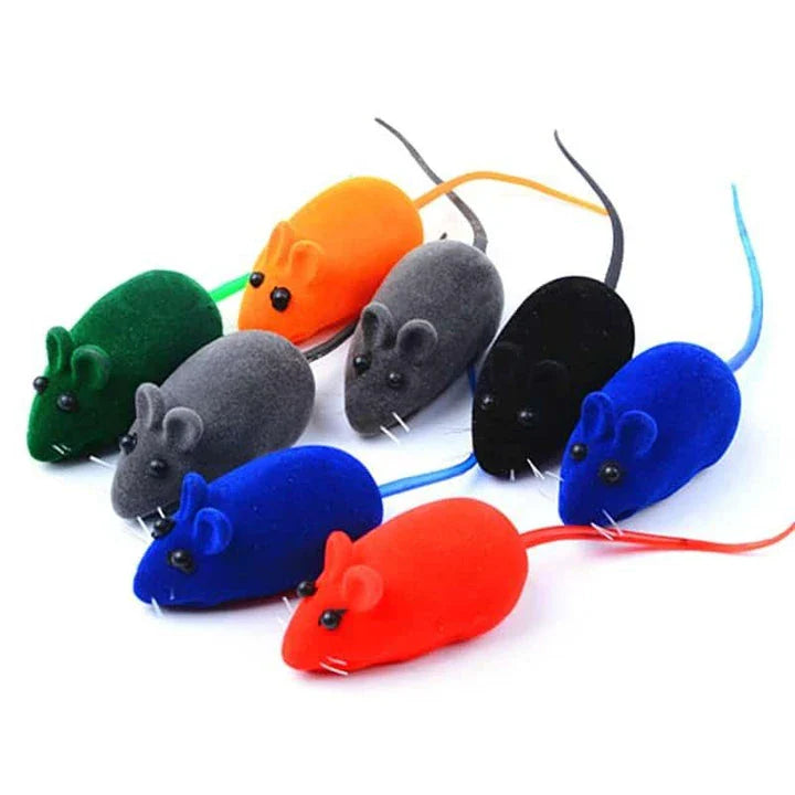 Vibrant, colourful silicone mouse-shaped cat toy with a playful design to engage and entertain feline friends