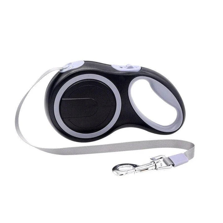 Rugged retractable dog leash with reflective strips and ergonomic handle, suitable for Kiwi pups up to 20 kg