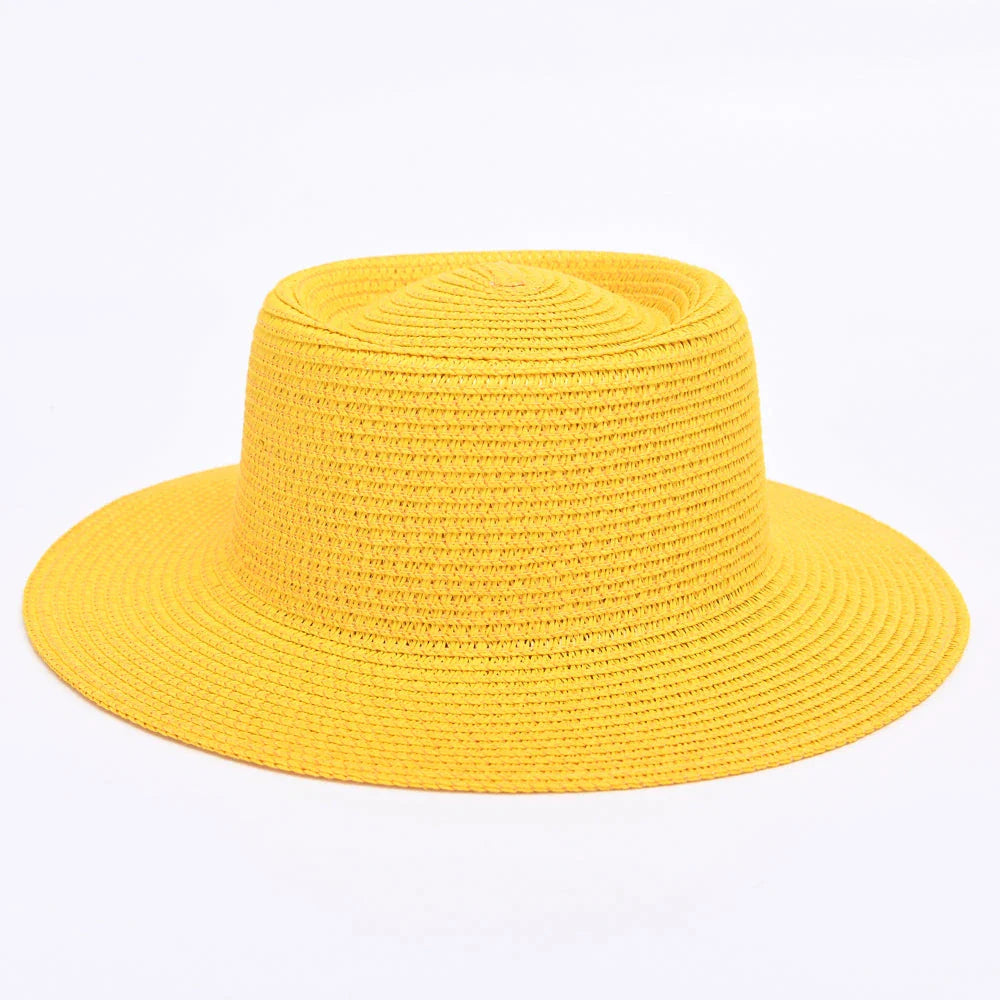 Elegant ladies' summer beach sun hat with wide brim, designed for sun protection and style in New Zealand