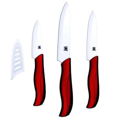 Premium Ceramic Knife Set with Three Versatile Blade Sizes in Black