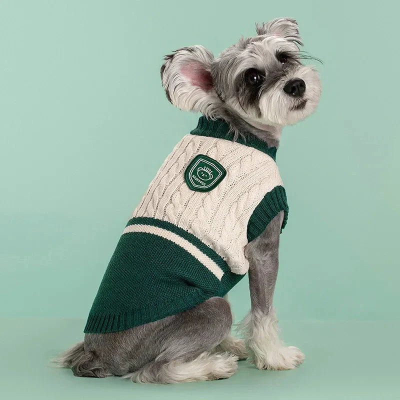 Cozy and stylish college-inspired pet sweater for small to medium-sized dogs in New Zealand