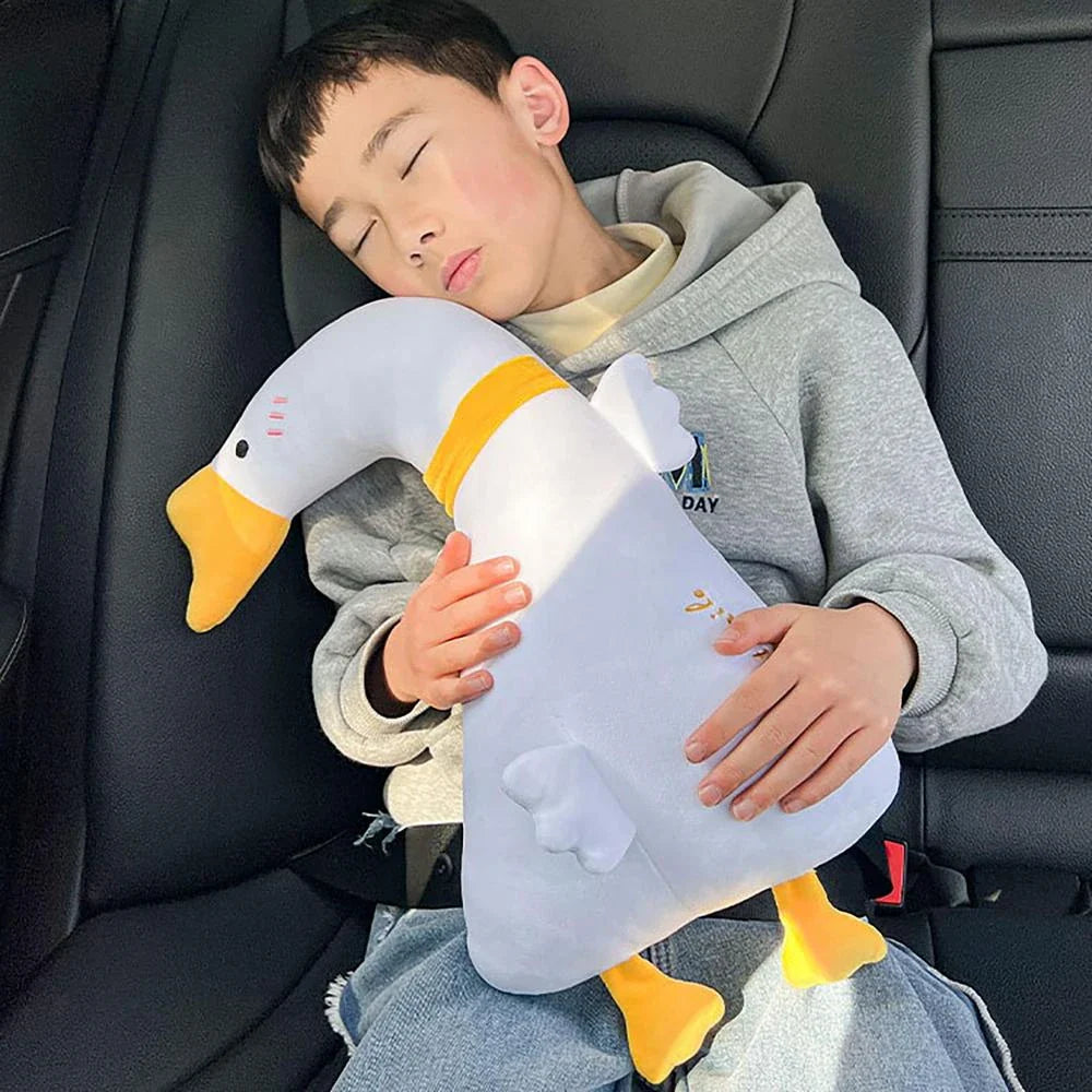 Soft, breathable car safety belt cushions with cartoon-themed designs to keep Kiwi families comfortable and entertained on long car rides.