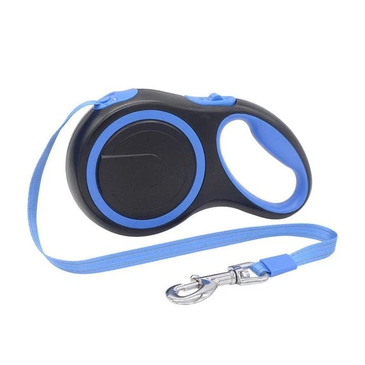 Rugged retractable dog leash with reflective strips and ergonomic handle, suitable for Kiwi pups up to 20 kg