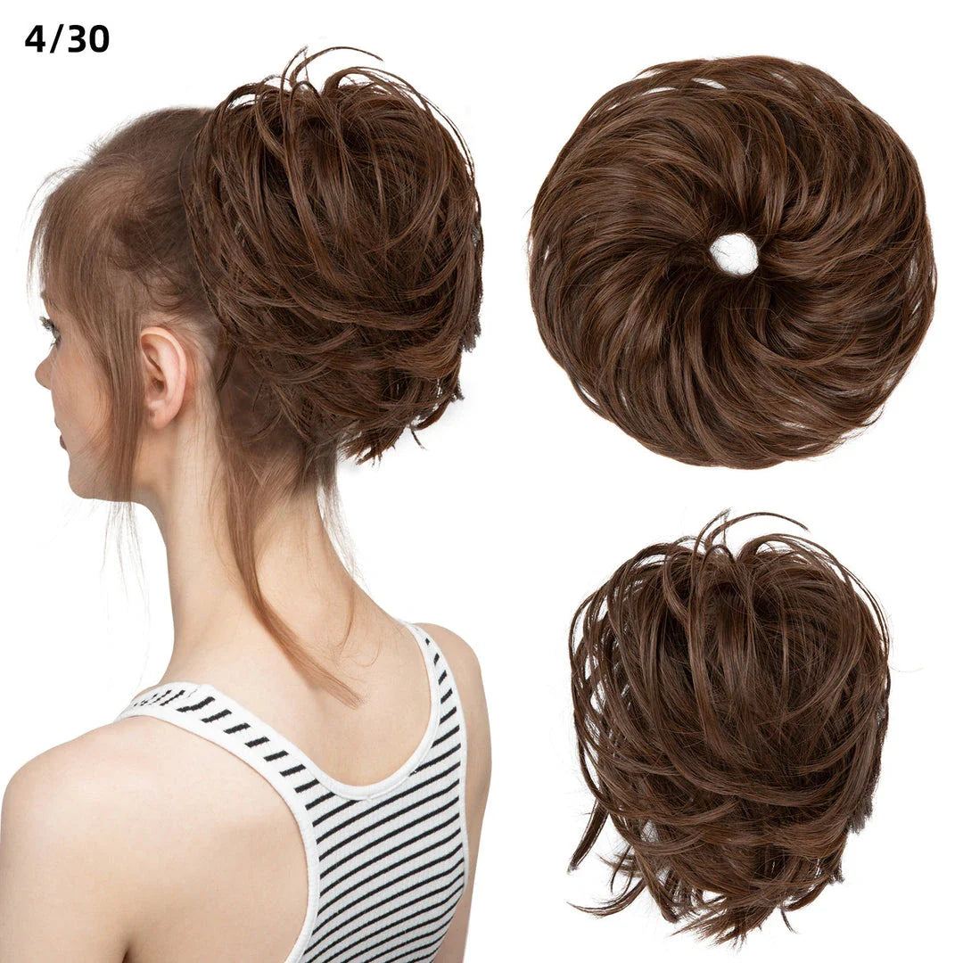 Fluffy and natural-looking hair bun made from premium domestic silk for easy, effortless updos