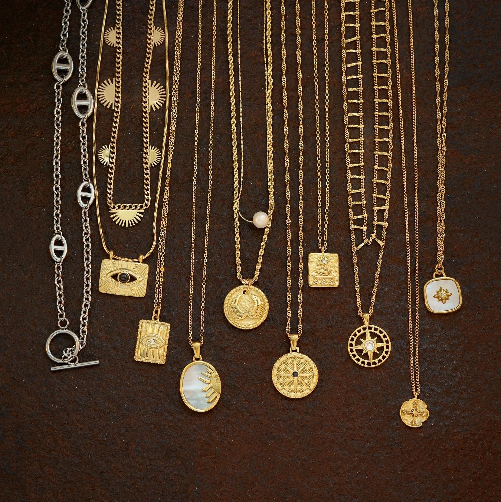 A minimalist, layered titanium steel necklace with an adjustable chain length and a 2 cm pendant, perfect for elevating your everyday style.