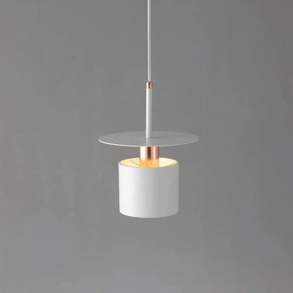 A modern, minimalist pendant light with a sleek, painted metal design, perfect for enhancing the ambiance of cafes, bedrooms, and other contemporary interior spaces.