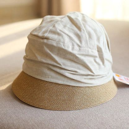 Artistic Cotton Linen Woven Sun Hat for Women - Lightweight, Foldable, and Offering Superior UV Protection