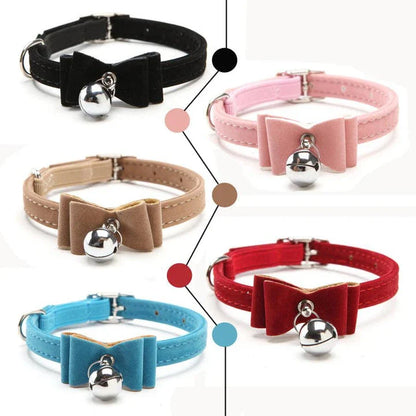 Premium velvet elastic collar with bell for cats, designed for the discerning Kiwi feline