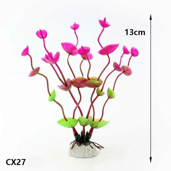 Artificial underwater grass decoration for aquariums, made of durable PVC with realistic-looking green fronds.