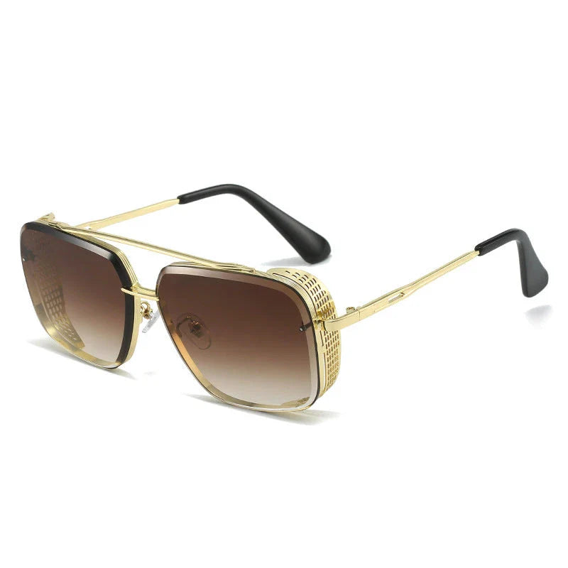Rectangle sunglasses with sleek metal frame and gradient lenses providing UV protection for Kiwi customers