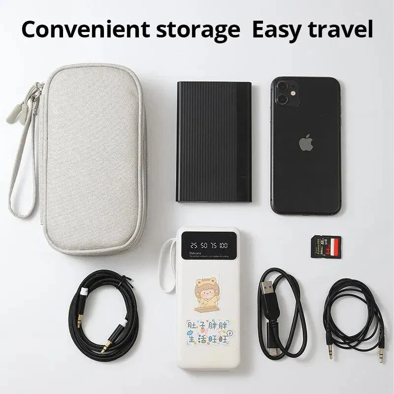 Eco-friendly travel organizer for storing and protecting digital accessories like smartphones, power banks, and cables