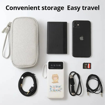 Eco-friendly travel organizer for storing and protecting digital accessories like smartphones, power banks, and cables