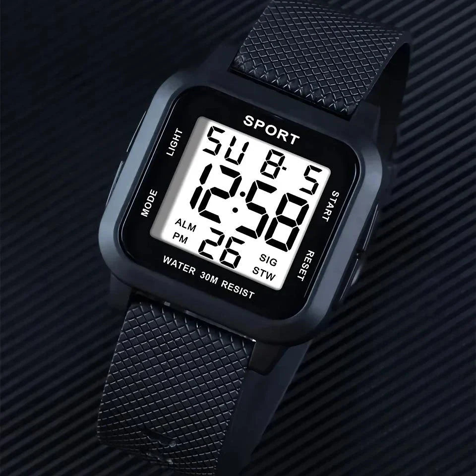 Rugged LED Military Sports Watch with shock-resistant case and durable TPU band, perfect for active Kiwi lifestyles