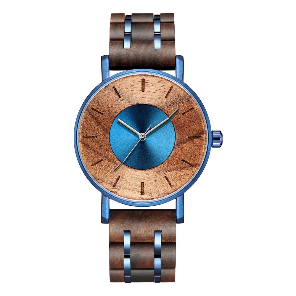 A premium alloy and wood watch with a spiral crown, perfect for Kiwi summer adventures