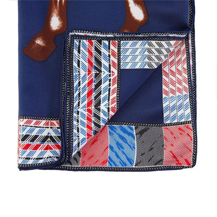 Elegant silk square scarf with vibrant floral print, suitable for all seasons and occasions