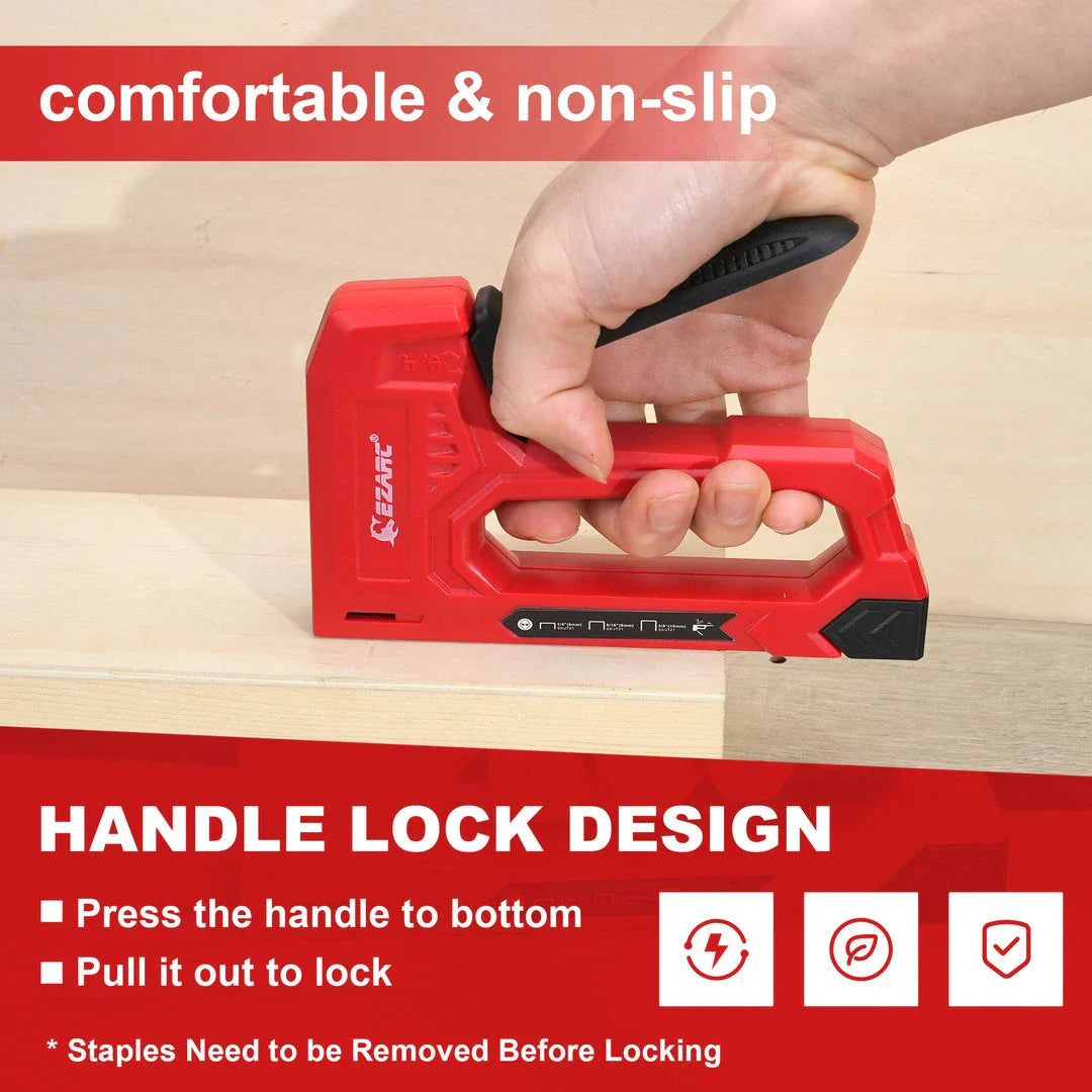 Versatile DIY Hand Staple Gun Kit with Ergonomic Design, Powerful Metal Structure, and Quick Staple Reloading