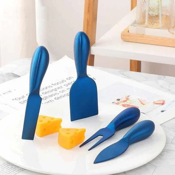 A set of colourful stainless steel spatulas for versatile kitchen use, featuring a vibrant and durable design.