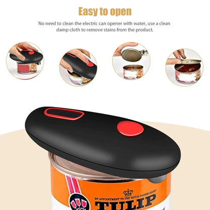 Compact Automatic Can Opener with One-Button Operation, Smooth Cutting Mechanism, and Versatile Multi-Function Design