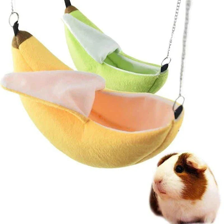 Trendha Banana Hammock - A cozy pet retreat crafted from soft New Zealand fleece in a unique Kiwiana design