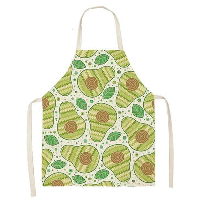 Avocado printed kitchen bib made from high-quality cotton, providing excellent protection and Kiwi-inspired style for Kiwi cooks and entertainers.