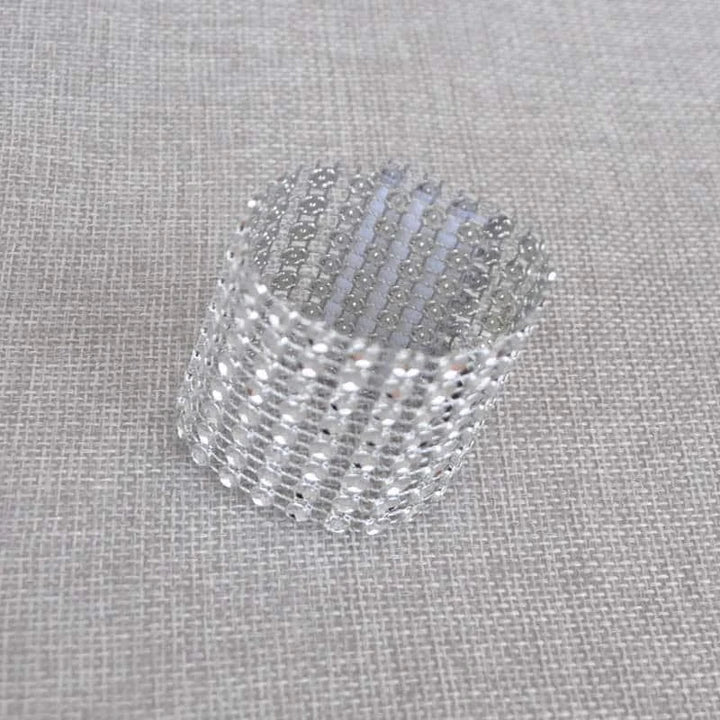 Elegant diamond design napkin rings made from premium plastic, set of 10